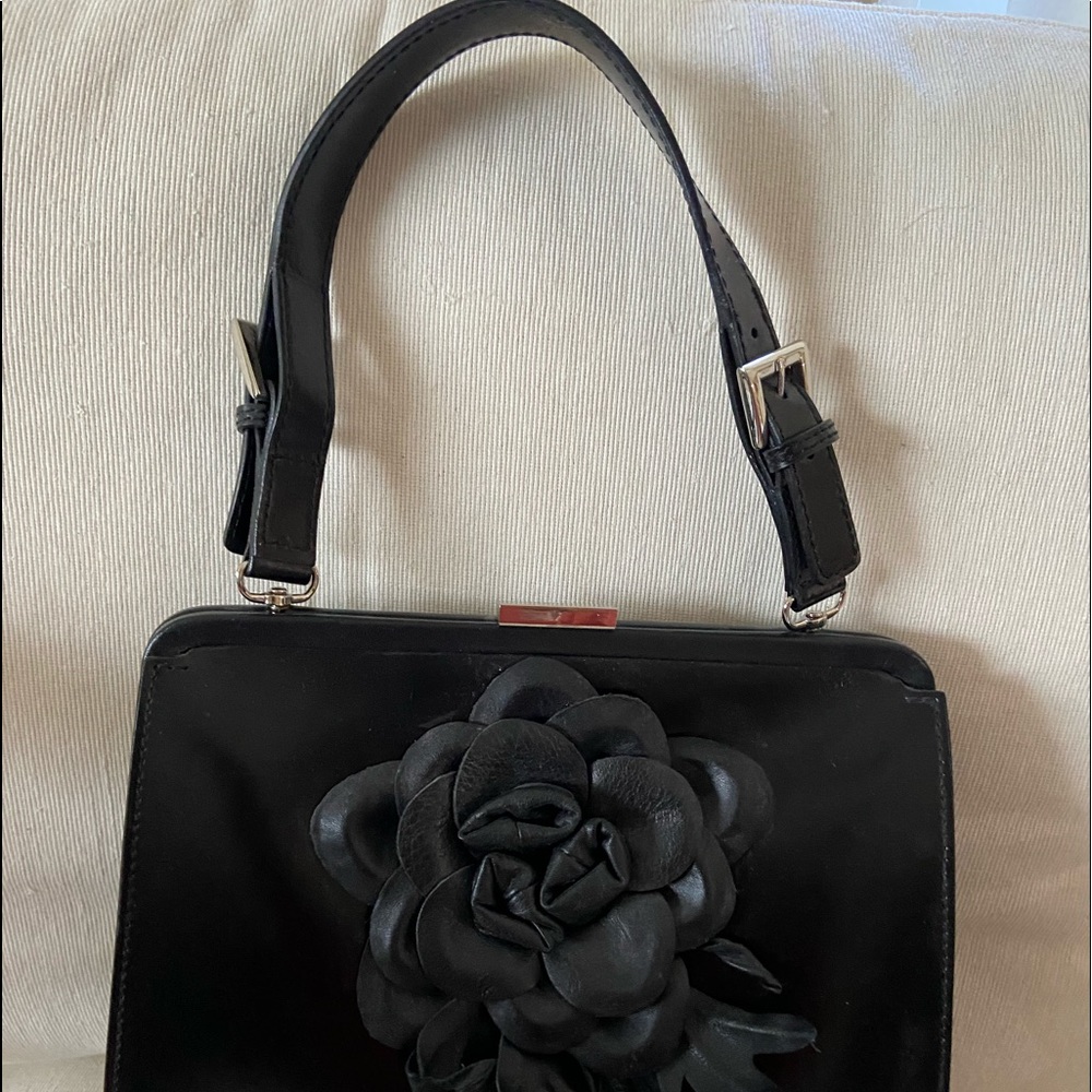 Aqua Bloomingdales leather top Handel flower bag